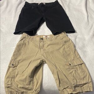 2 for the price of 1 Levi's Kids Black and Tan Cargo Shorts